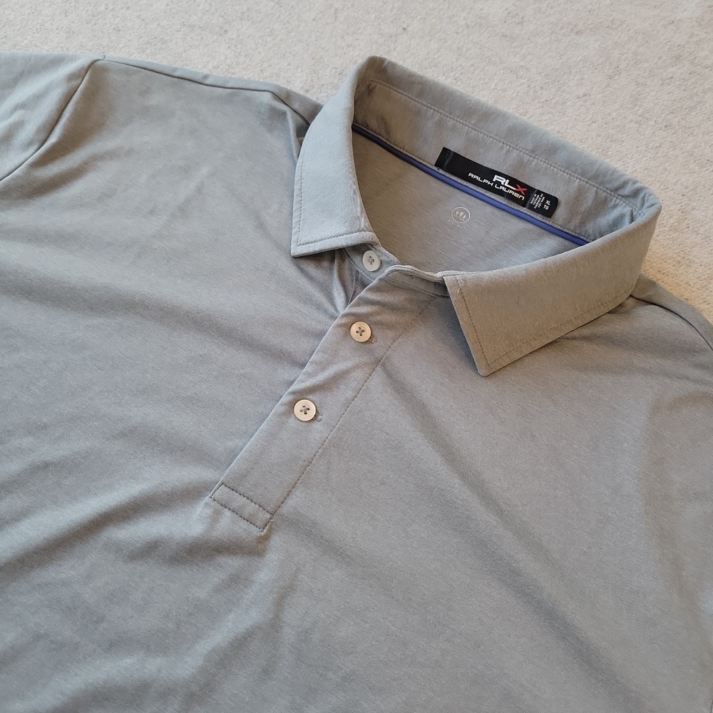 RLX Ralph Lauren Polo Shirt Men's XL Gray Performance Golf Stretch Wicking